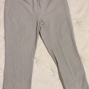 Theory Black and White Houndstooth Pants